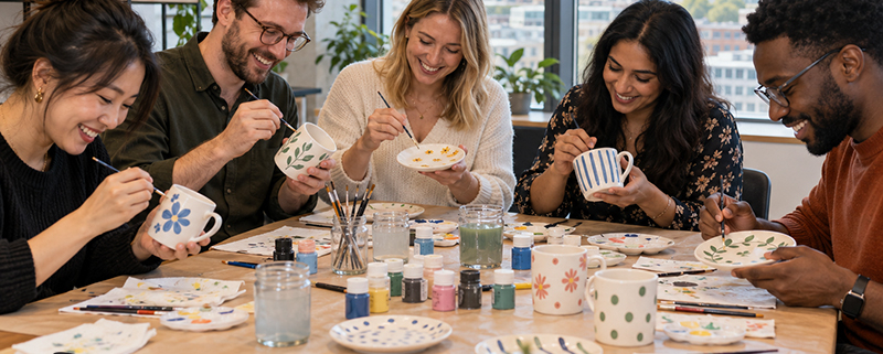 Mobile Pottery Painting for Team work